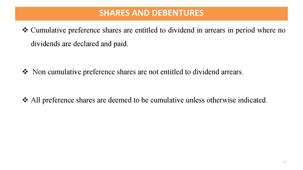 dividends in arrears