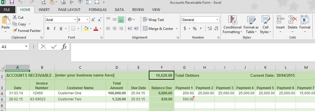 accounts receivable ledger