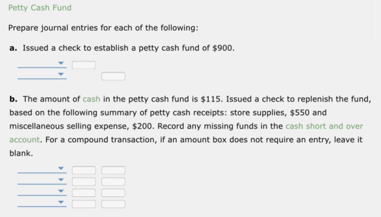 petty cash journal entry